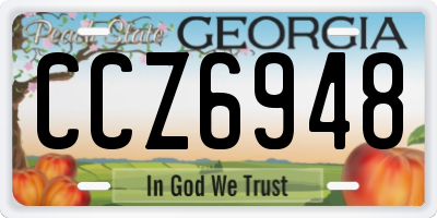 GA license plate CCZ6948