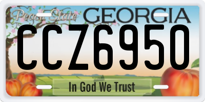 GA license plate CCZ6950