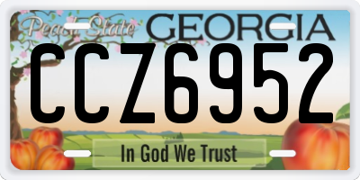 GA license plate CCZ6952