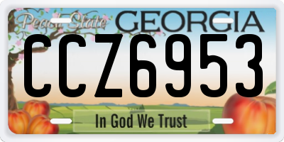 GA license plate CCZ6953