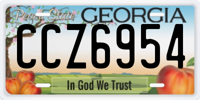 GA license plate CCZ6954