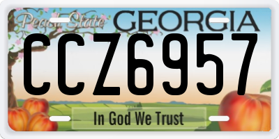 GA license plate CCZ6957