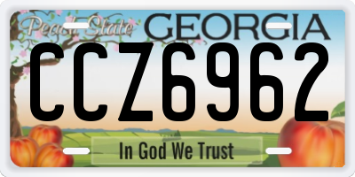 GA license plate CCZ6962