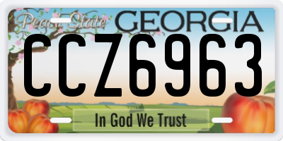 GA license plate CCZ6963