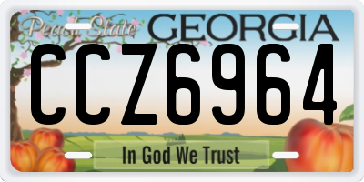 GA license plate CCZ6964