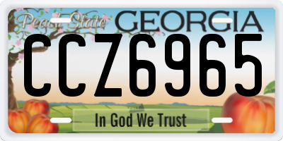 GA license plate CCZ6965