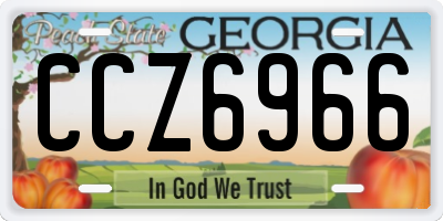 GA license plate CCZ6966