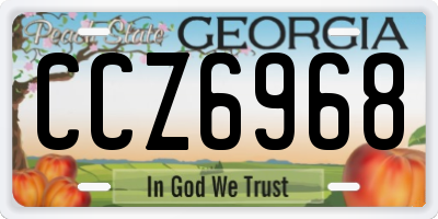 GA license plate CCZ6968