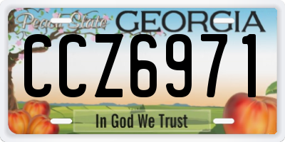 GA license plate CCZ6971