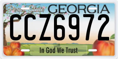 GA license plate CCZ6972