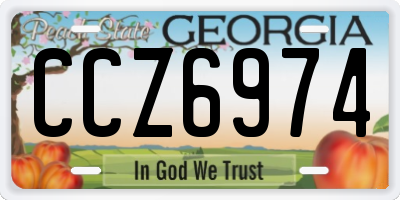 GA license plate CCZ6974