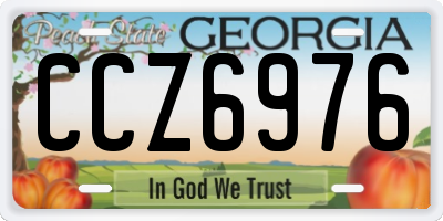GA license plate CCZ6976