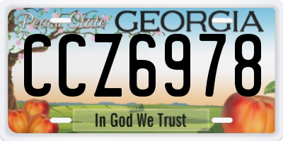 GA license plate CCZ6978