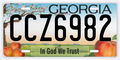 GA license plate CCZ6982