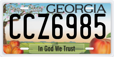 GA license plate CCZ6985