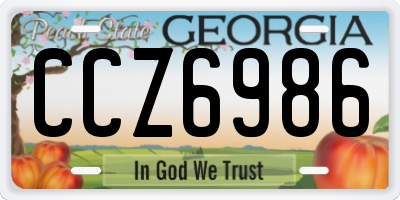 GA license plate CCZ6986