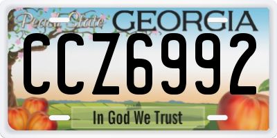 GA license plate CCZ6992