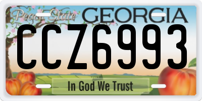 GA license plate CCZ6993
