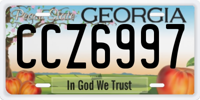 GA license plate CCZ6997