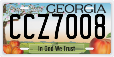 GA license plate CCZ7008