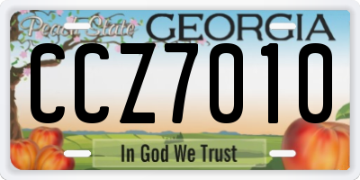 GA license plate CCZ7010