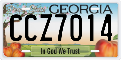GA license plate CCZ7014