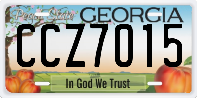 GA license plate CCZ7015