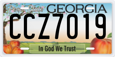 GA license plate CCZ7019