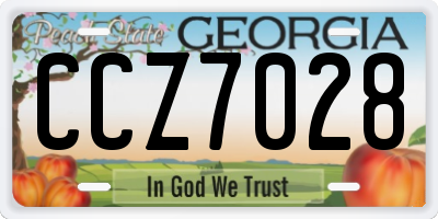 GA license plate CCZ7028