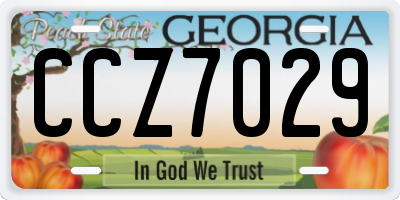 GA license plate CCZ7029