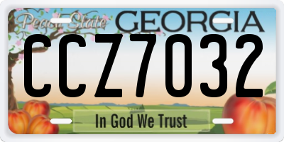 GA license plate CCZ7032
