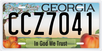 GA license plate CCZ7041