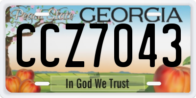 GA license plate CCZ7043
