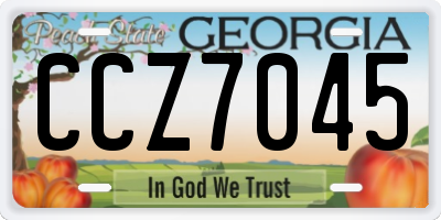 GA license plate CCZ7045