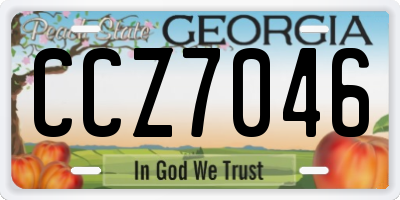 GA license plate CCZ7046