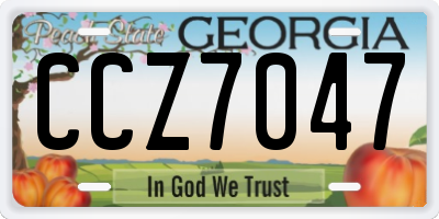 GA license plate CCZ7047