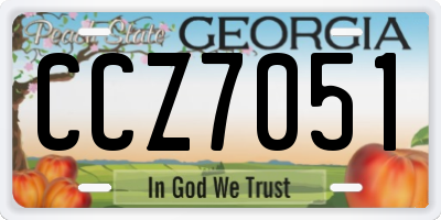 GA license plate CCZ7051