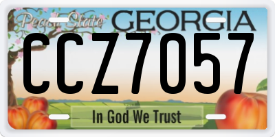 GA license plate CCZ7057
