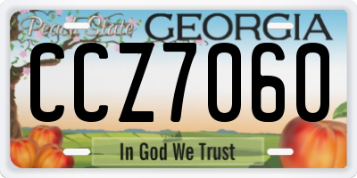 GA license plate CCZ7060