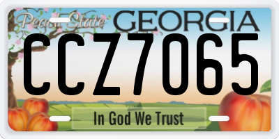 GA license plate CCZ7065