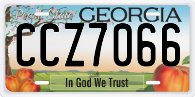 GA license plate CCZ7066