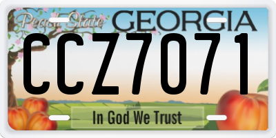 GA license plate CCZ7071
