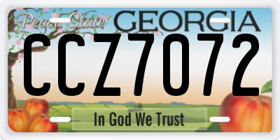 GA license plate CCZ7072