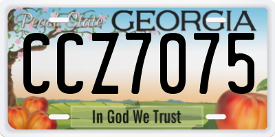 GA license plate CCZ7075
