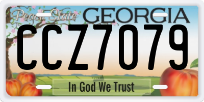 GA license plate CCZ7079