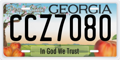 GA license plate CCZ7080