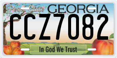 GA license plate CCZ7082