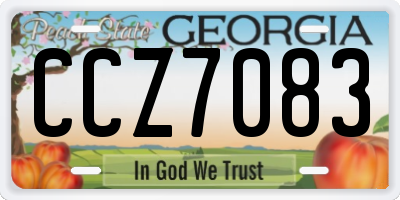 GA license plate CCZ7083