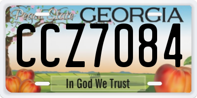 GA license plate CCZ7084