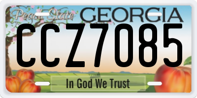 GA license plate CCZ7085